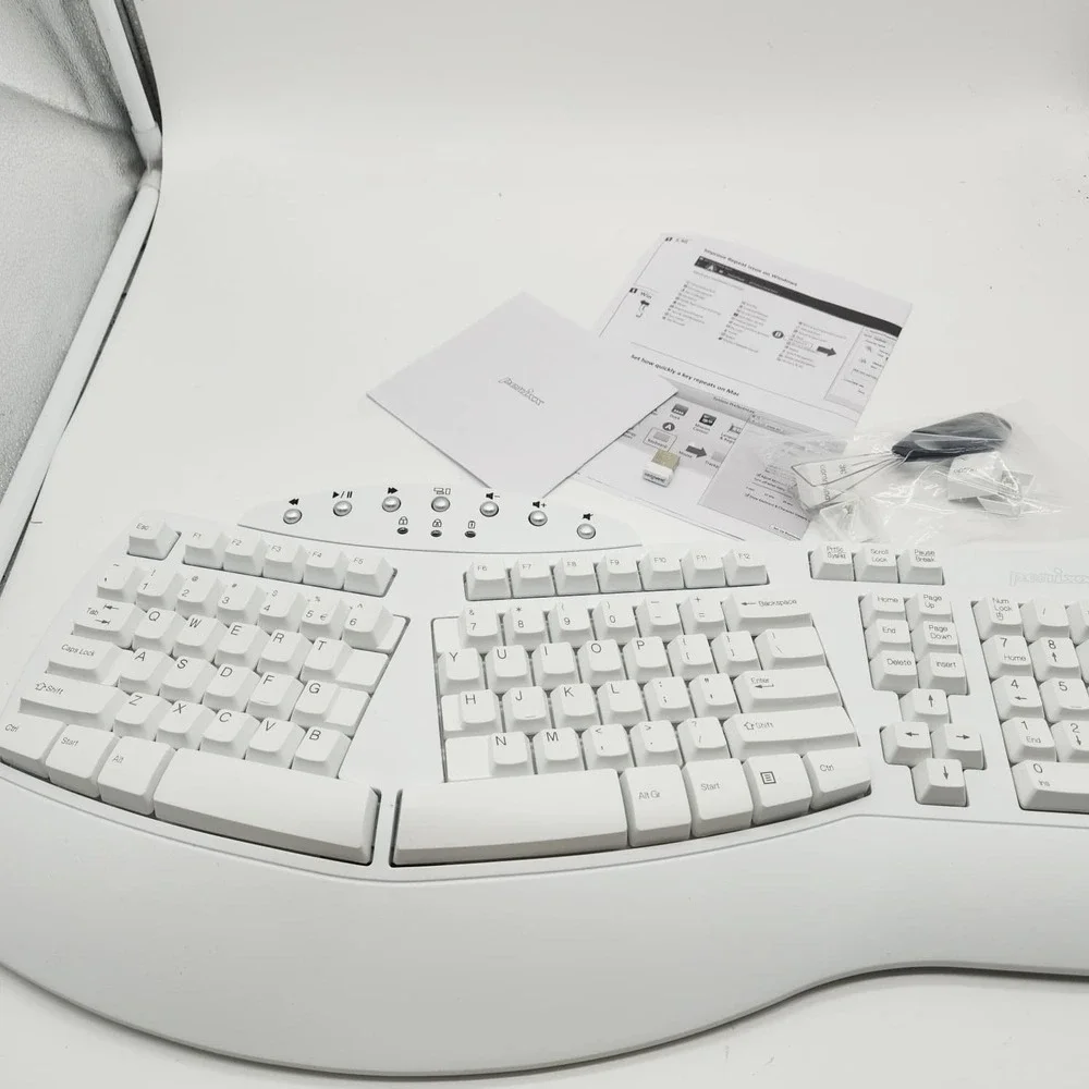 Perixx Periboard-612 Wireless‎ Ergonomic Split Keyboard USB White Mac Windows
